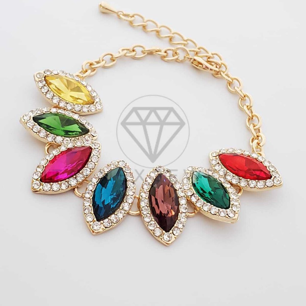 18k Gold Plated Luxury Colored Cz Bracelet |